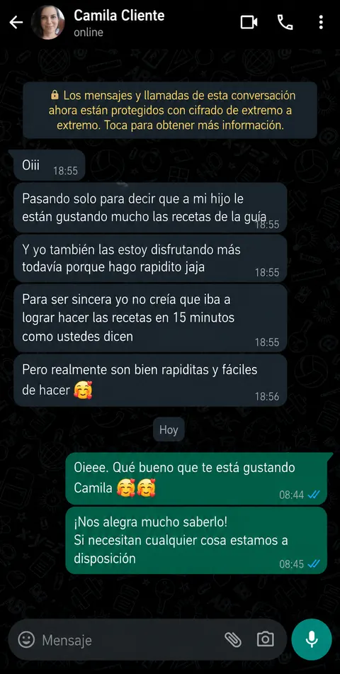 Testimonio 5 - Mamá satisfecha con la Guía Lonchecito Feliz